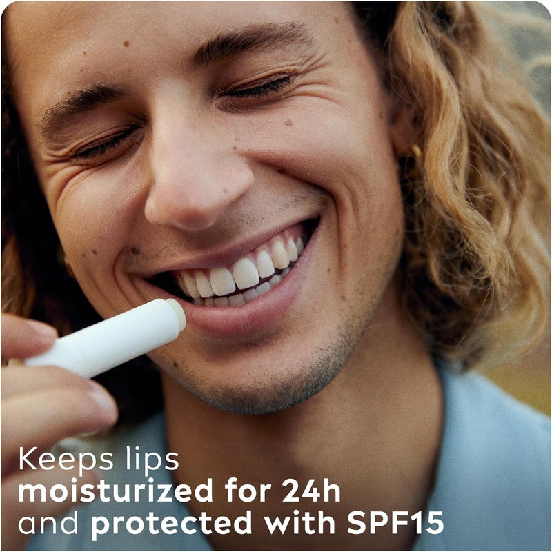 Labello Men Active Lip Balm, SPF 15, 24H Melt-In Moisture, with naturally derived ingredients, Mineral Oil Free, Fragrance Free, 4.8g - Image 2